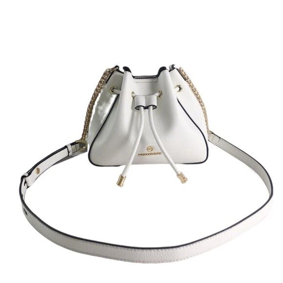 Michael Korssloan Small Leather Crossbody Bag White